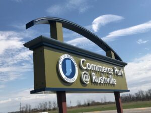Commerce Park at Rushville entrance sign